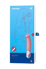 Нереалистичный вибратор Satisfyer Master, силикон, бежевый, 23,5 см.