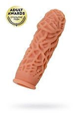 Насадка реалистичная KOKOS EXTREME SLEEVE с дополнительной стимуляцией, TPE, телесная, 15.8 см, ES-12
