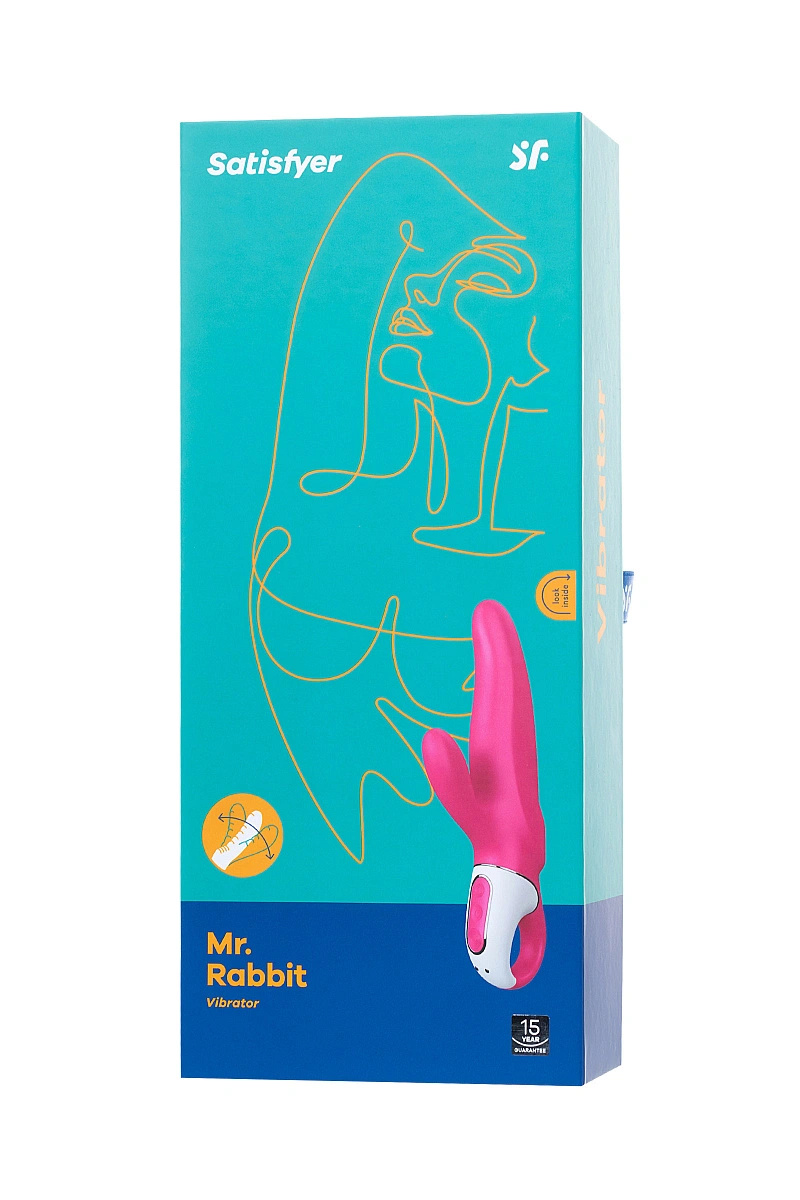 Нереалистичный вибратор Satisfyer Vibes Mr. Rabbit, силикон, красный, 22,1 см.