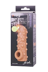 Насадка реалистичная KOKOS NUDE SLEEVE с дополнительной стимуляцией, TPE, телесная, 10 см