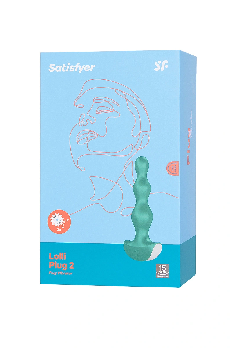 Анальная виброелочка Satisfyer Lolli-Plug 2 Satisfyer, зеленая, 11 см