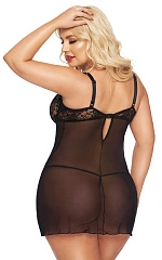 Ночная сорочка и стринги SoftLine Collection Cornelia, черный