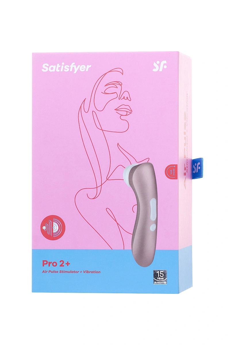 Вакуум-волновой стимулятор клитора Satisfyer Pro 2+, силикон, розовое золото, 15 см