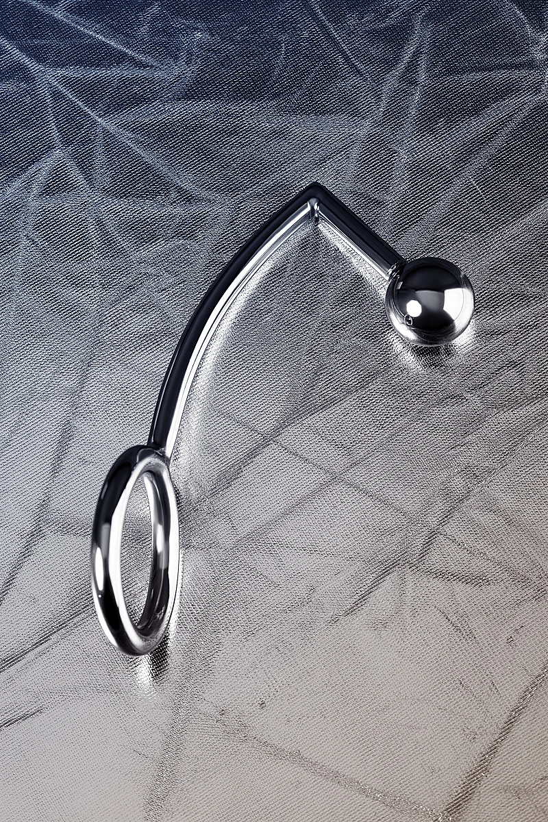 Насадка на пенис с анальной втулкой Metal by TOYFA, металл, серебристый, размер М