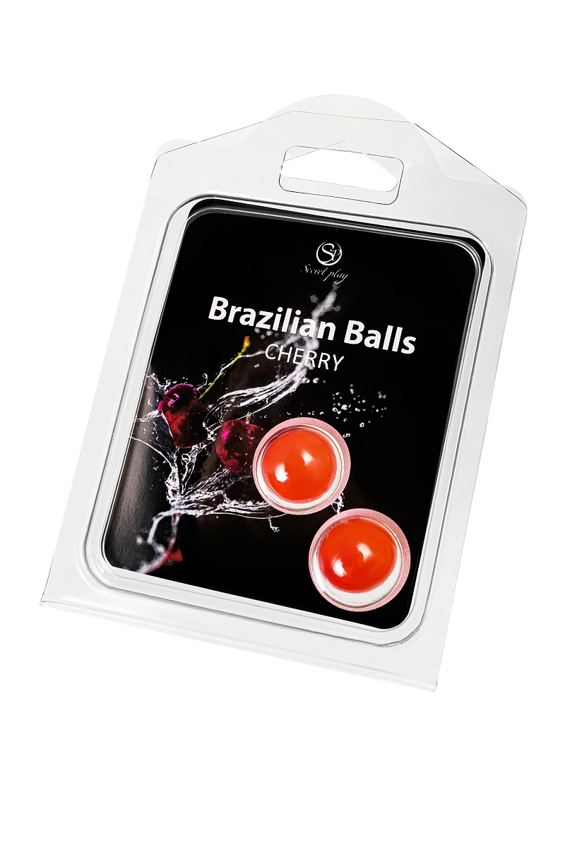 Массажное масло SECRET PLAY BRAZILIAN BALLS, вишня, 2 х 4 гр