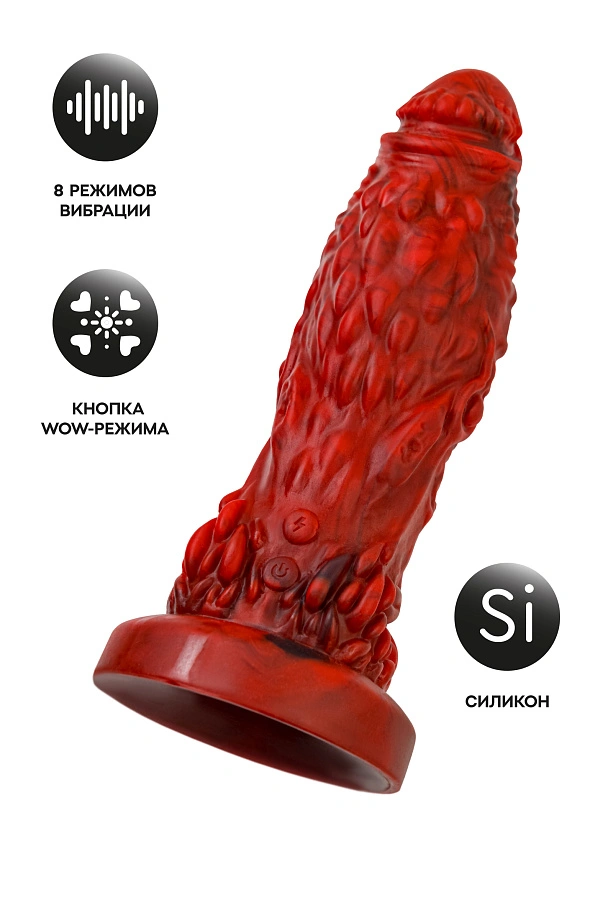 Вибратор Black&Red by Toyfa Monster Docus, красно-черный