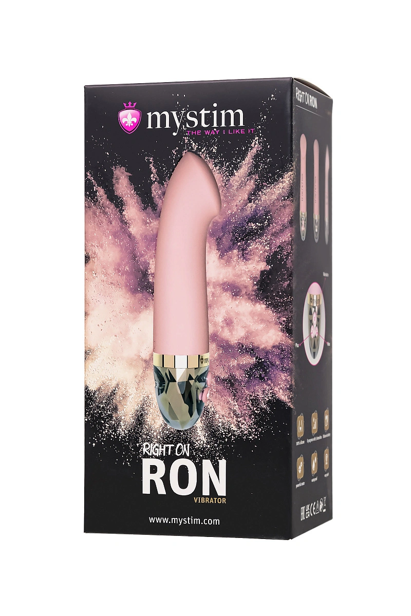 Вибратор Mystim Right on Ron силикон, розовый, 16,5 см