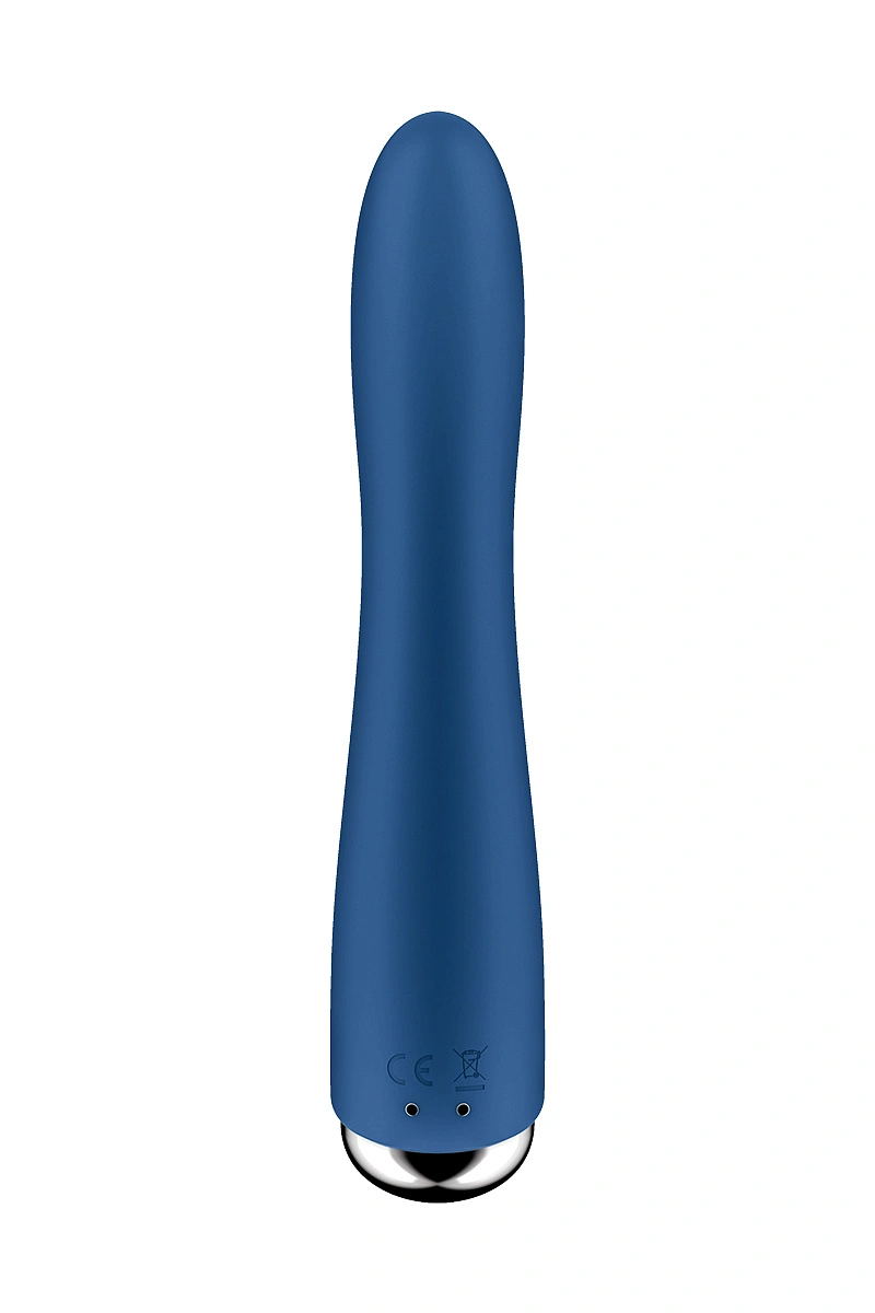 Вибратор для точки G  с ротацией Satisfyer Spinning Vibe 1, силикон, синий, 17,8 см