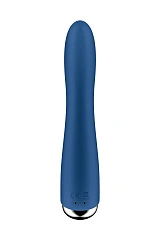 Вибратор для точки G  с ротацией Satisfyer Spinning Vibe 1, силикон, синий, 17,8 см