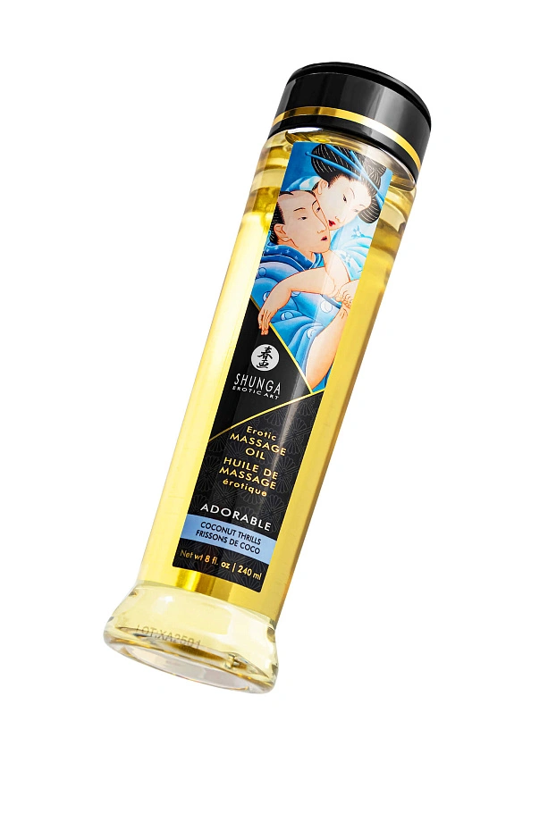 Масло массажное для тела «Кокосовое волнение» (Coconut Thrills), 240 мл., Shunga