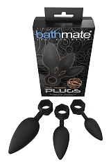 Набор анальных плагов Bathmate Anal Training Plugs, силикон, чёрный