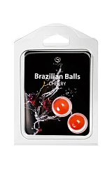 Массажное масло SECRET PLAY BRAZILIAN BALLS, вишня, 2 х 4 гр