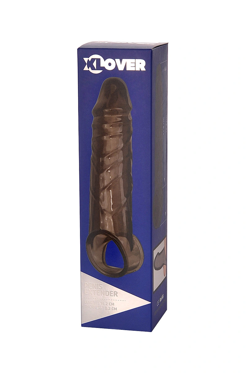 Насадка XLover by TOYFA, для увеличения размера, TPE, черная, 15,5 см