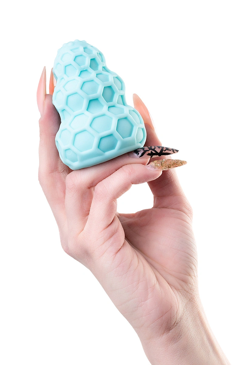 Мастурбатор A-Toys Flaff, TPE, бирюзовый, 8см, Ø 2,9 см