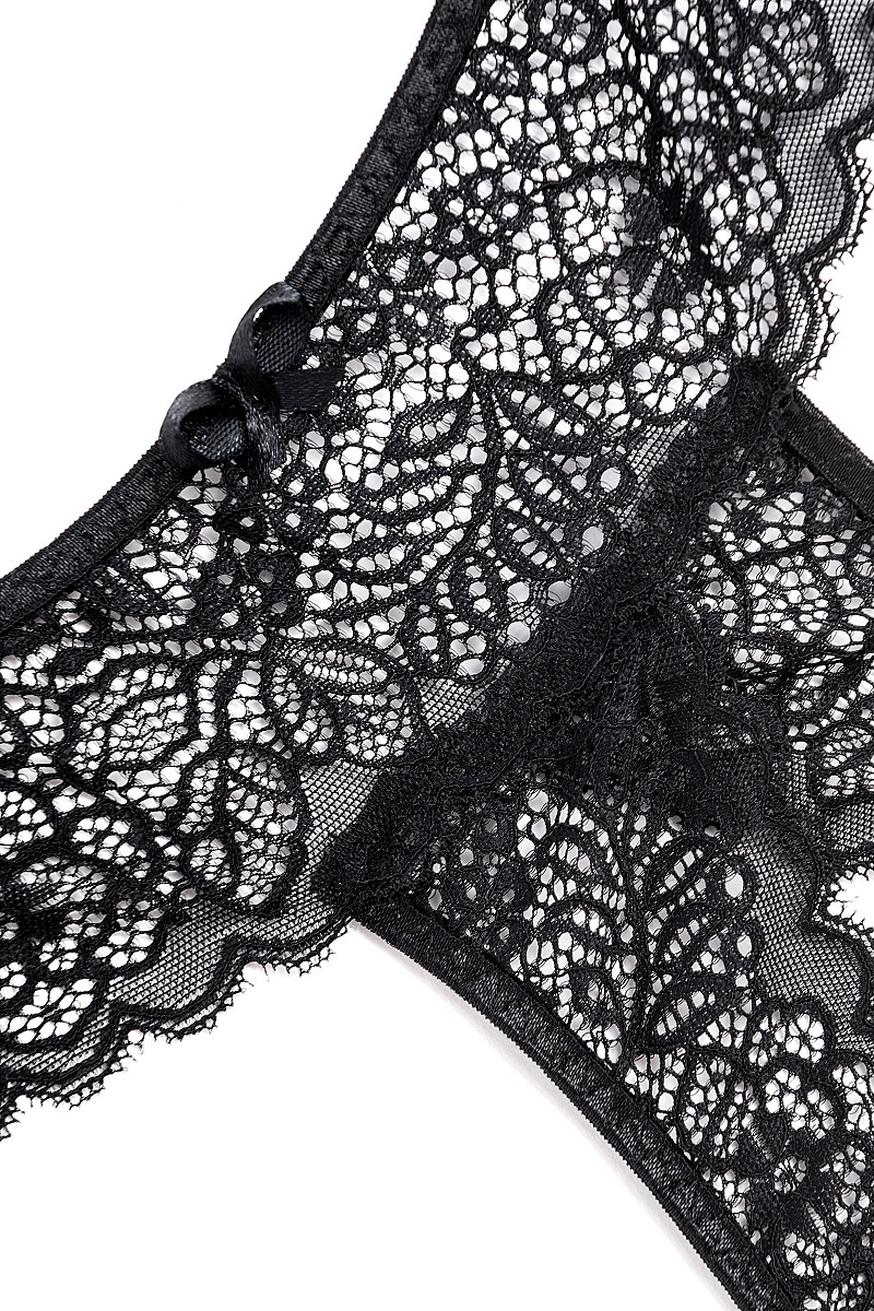 Трусы Eromantica, Juno, с доступом, черные, 44-46