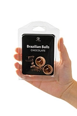 Массажное масло SECRET PLAY BRAZILIAN BALLS, шоколад, 2 х 4 гр