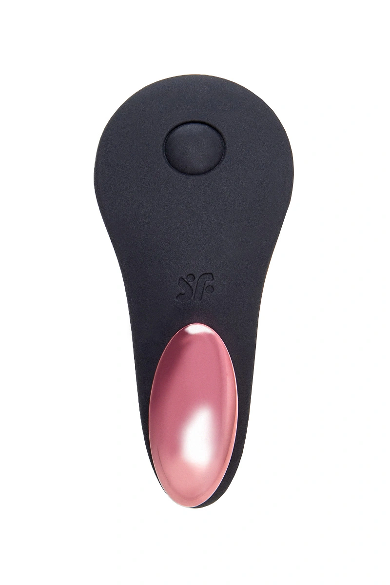 Вибровкладыш в трусики Satisfyer Little Secret Connect App с пультом ДУ, силикон, чёрный, 8,57 см