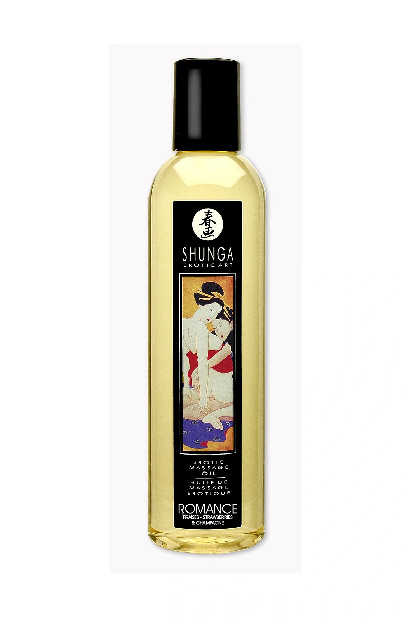 Масло массажное для тела Shunga «Романтика.Шампанское и клубника» (Romance.Sparking Strawberry)240мл