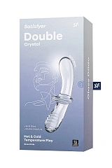 Двусторонний фаллоимитатор Satisfyer Double Crystal, стекло, прозрачный, 19,5 см