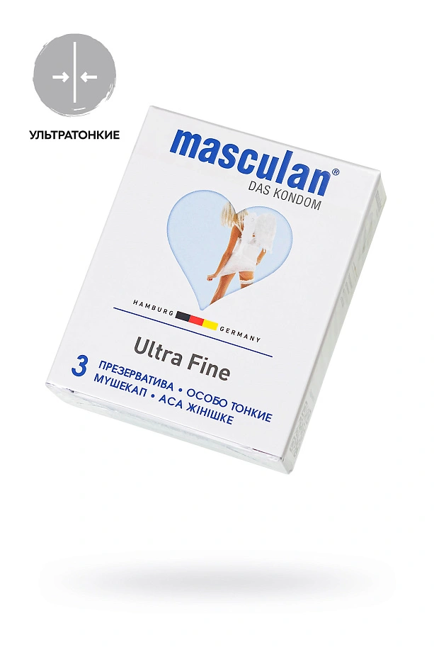 Презервативы Masculan, ultra 2, особо тонкие, 19 см, 5,3 см, 3 шт.( Ultra Fine № 3)