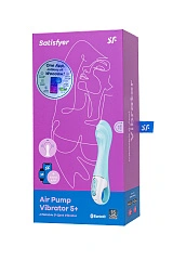 Вибратор для точки G с расширением Satisfyer Air Pump Vibrator 5 Connect App, силикон, голубой, 20см