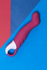 Нереалистичный вибратор Satisfyer Petting Hippo, силикон, малиновый, 22,9 см.