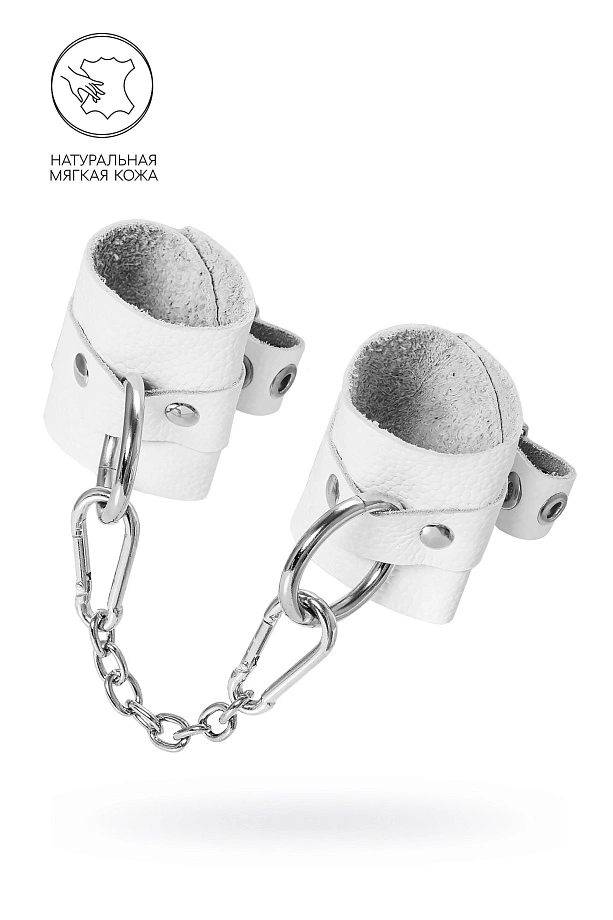 Наручники Pecado, мягкие с люверсами, натуральная кожа, белые
