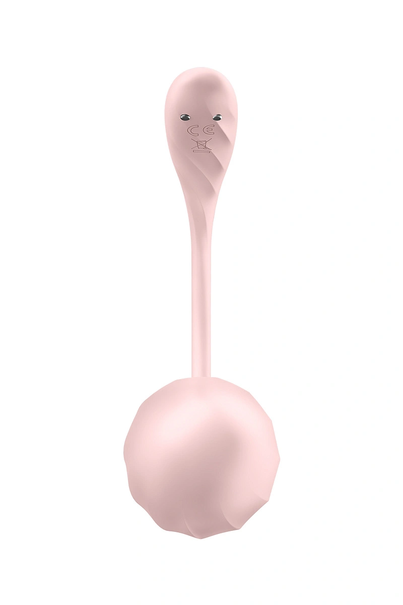 Виброяйцо Satisfyer Ribbed Petal Connect App с пультом ДУ, розовое, 7,8 см