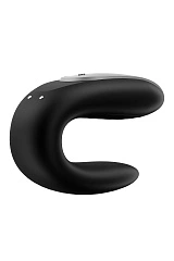Стимулятор для пар Satisfyer Double Love Connect App с пультом ДУ, силикон, чёрный, 9 см