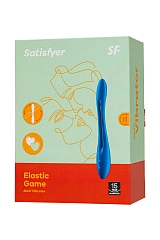 Гибкий вибратор с фиксацией формы Satisfyer Elastic Game, синий, 20 см