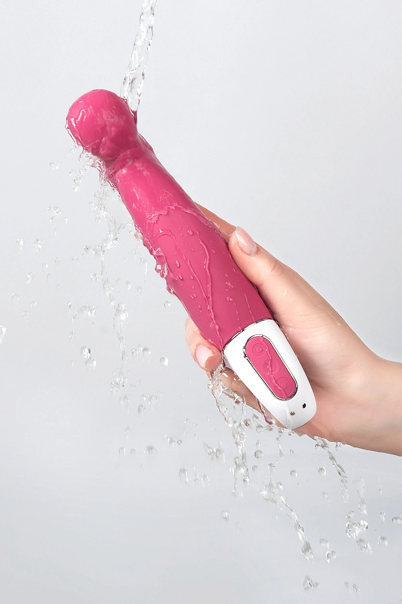 Нереалистичный вибратор Satisfyer Petting Hippo, силикон, малиновый, 22,9 см.