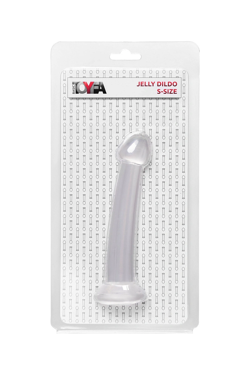 Нереалистичный фаллоимитатор Jelly Dildo S Toyfa Basic, TPE, прозрачный, 15,5 см