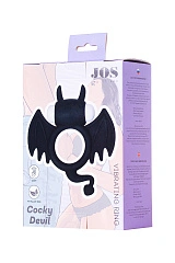 Эрекционное кольцо на член JOS COCKY DEVIL, силикон, черный, 8,5 см