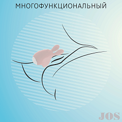 Вибронасадка на палец JOS DUTTY, силикон, розовый, 8 см