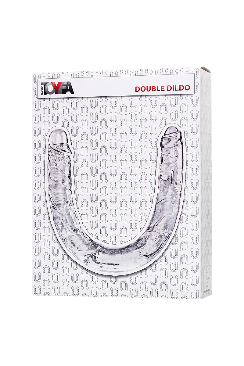 Фаллоимитатор двусторонний TOYFA Basic Double Dildo, TPR, прозрачный, 40 см