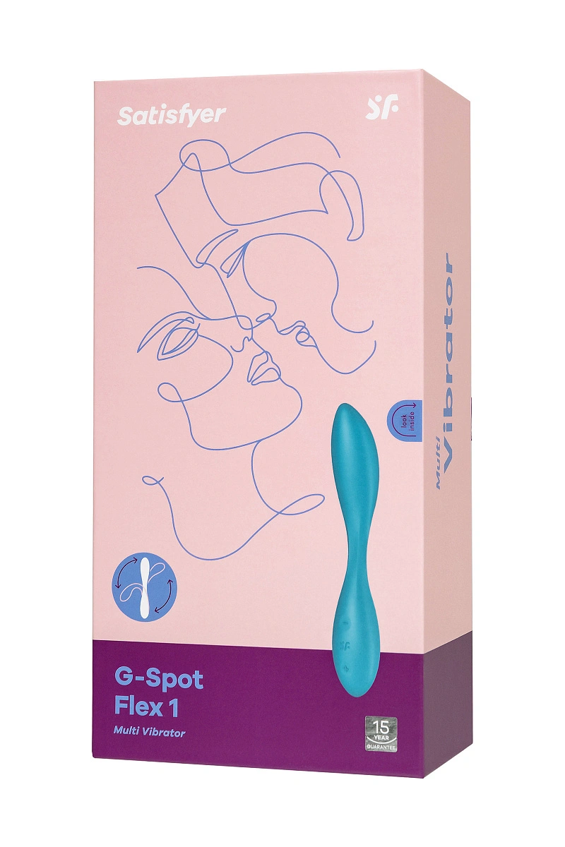 Стимулятор точки G с фиксацией формы Satisfyer G-Spot Flex 1, бирюзовый, 19,5 см