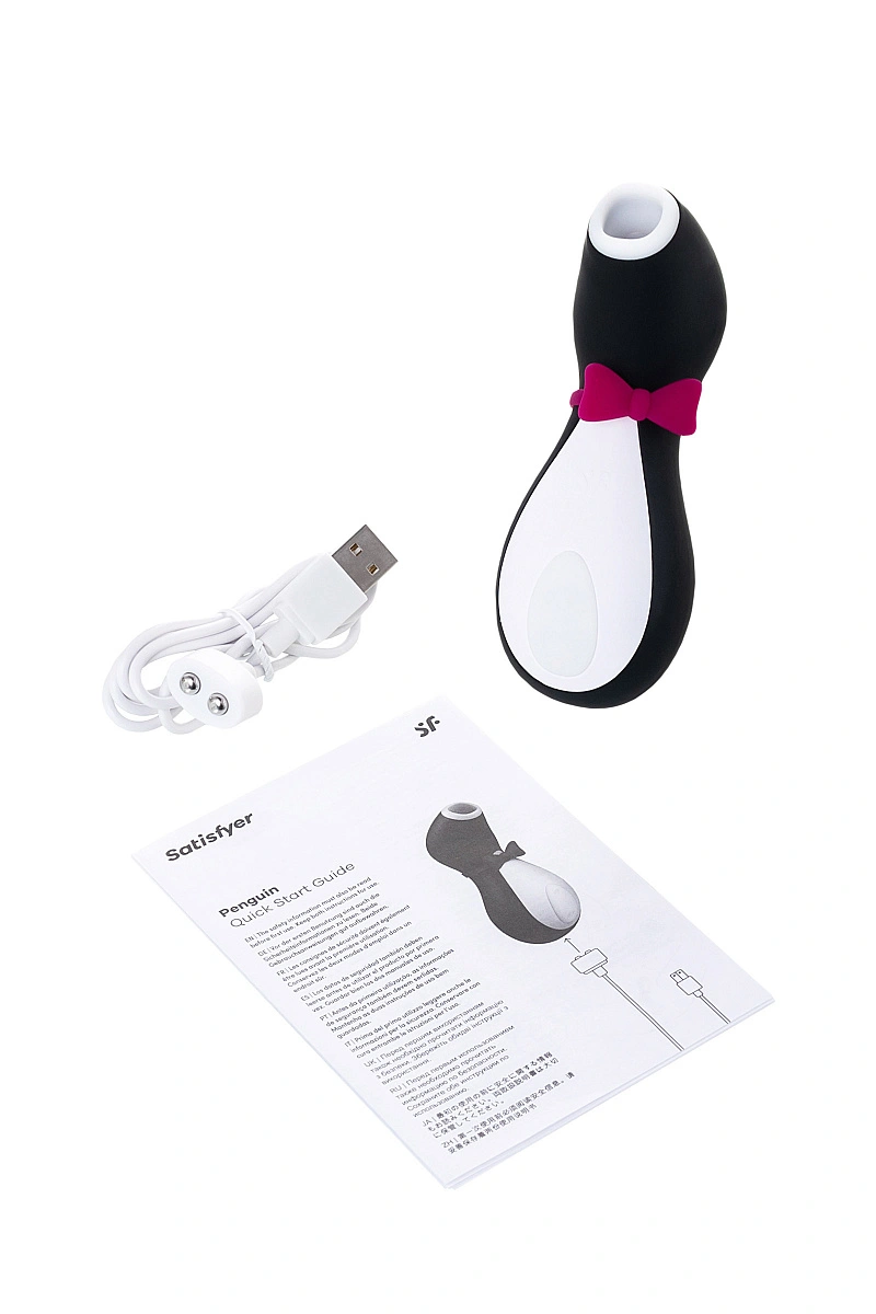 Вакуум-волновой бесконтактный стимулятор клитора Satisfyer Penguin, силикон, черный, 10,8 см