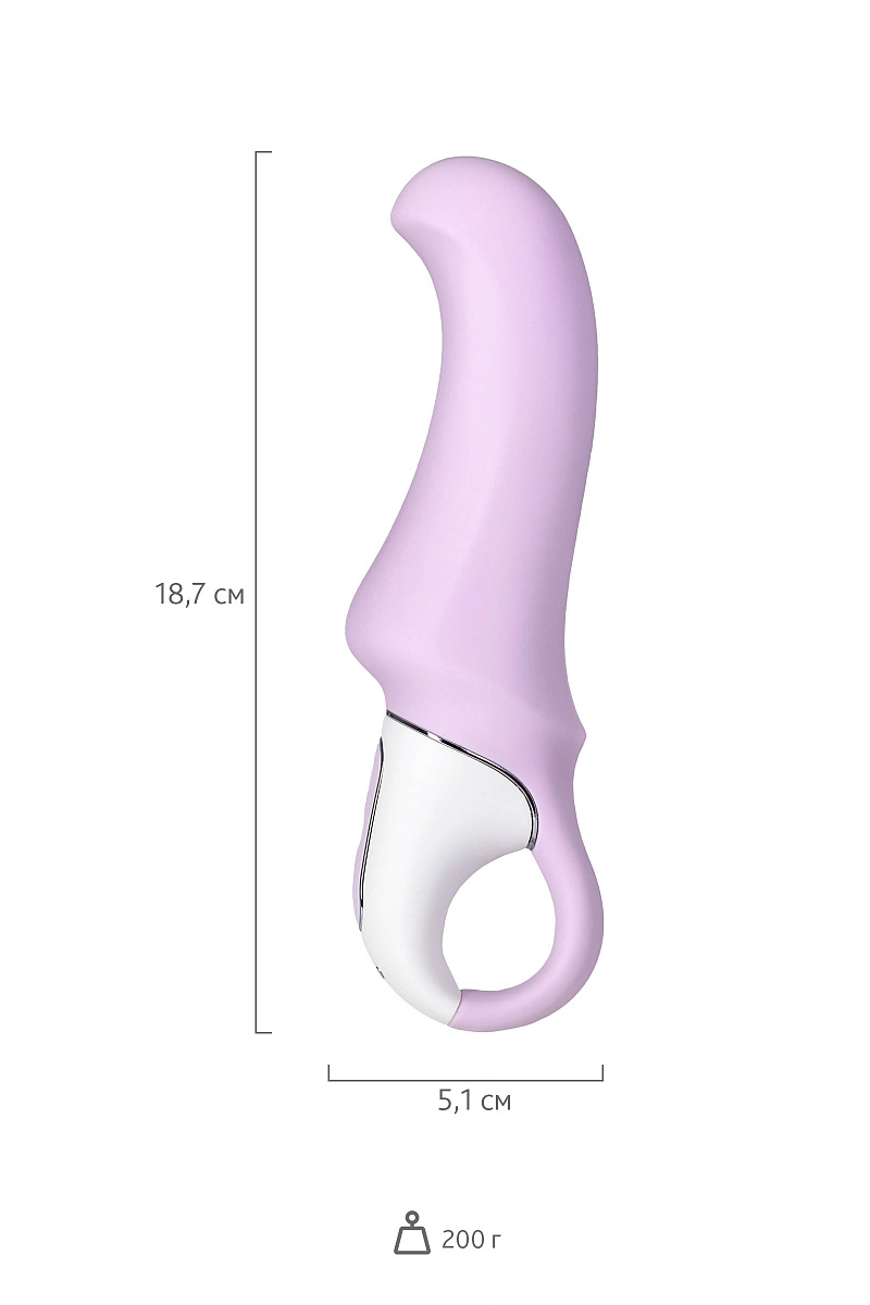 Нереалистичный вибратор Satisfyer Vibes Charming Smile, силикон, фиолетовый, 18,7 см.