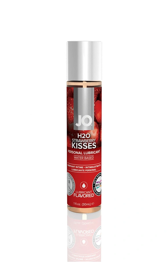 Съедобный лубрикант со вкусом клубники JO H2O Strawberry kisses, 30 мл