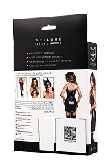 Платье Glossy Nelly с кружевом из материала Wetlook, черное