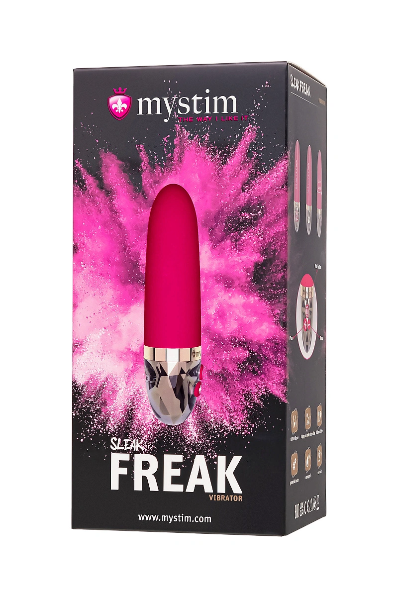 Вибратор Mystim Sleak Freak силикон, фуксия, 14,5 см