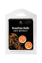 Массажное масло SECRET PLAY BRAZILIAN BALLS, с разогревающим эффектом, 2 х 4 гр