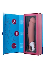 Нереалистичный вибратор Satisfyer Master, силикон, бежевый, 23,5 см.