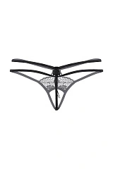 Стринги открытые с двойной резинкой SoftLine Collection, черный, S/L