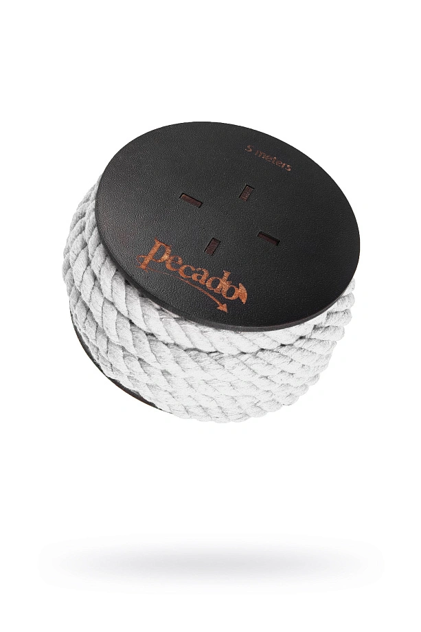 Веревка для шибари Pecado, на катушке, хлопок, белая, 5 м