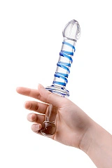 Двусторонний фаллоимитатор Sexus Glass, стекло, прозрачный, 22,5 см