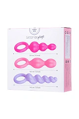 Набор анальных плагов Satisfyer Booty Call colored 3 шт, силикон, ассорти, 13,5 см