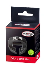 Эрекционное виброкольцо для пениса и мошонки MALESATION Vibro Ball Ring, силикон, черный