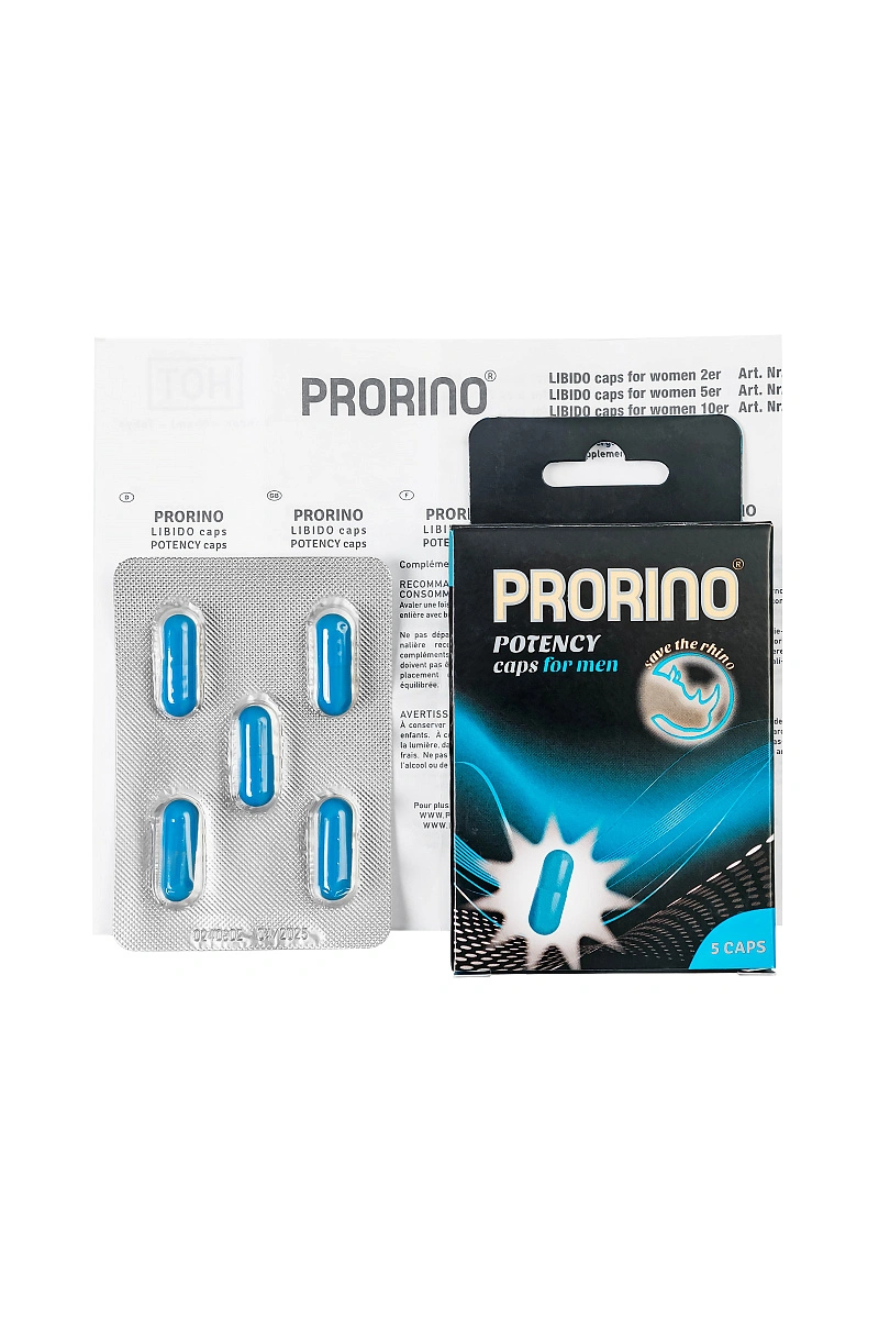 Энергетические капсулы Ero Prorino black line Libido, мужские, 5 шт.