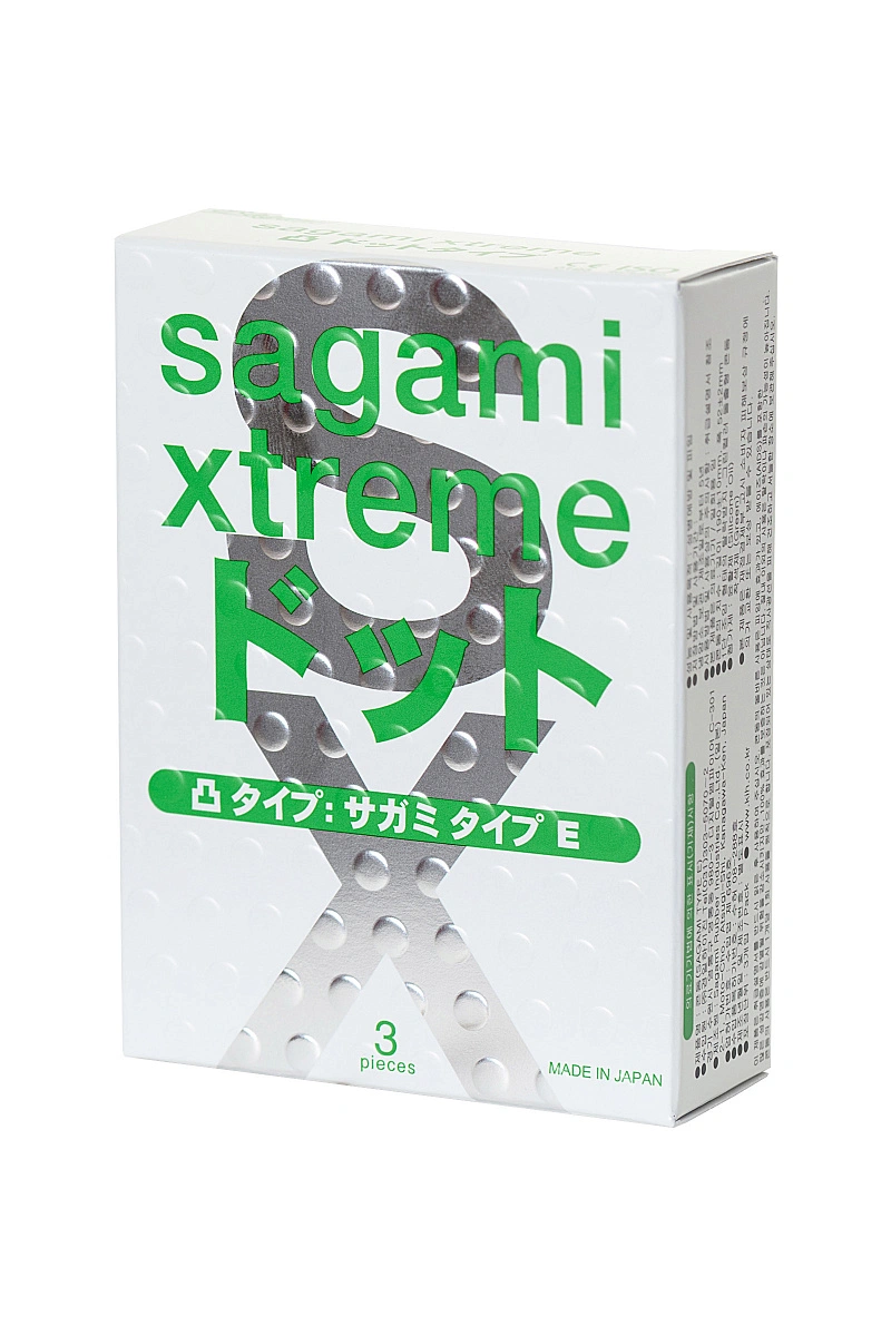 Презервативы Sagami, xtreme, type-e, латекс, 18,5 см, 5,2 см, 3 шт.